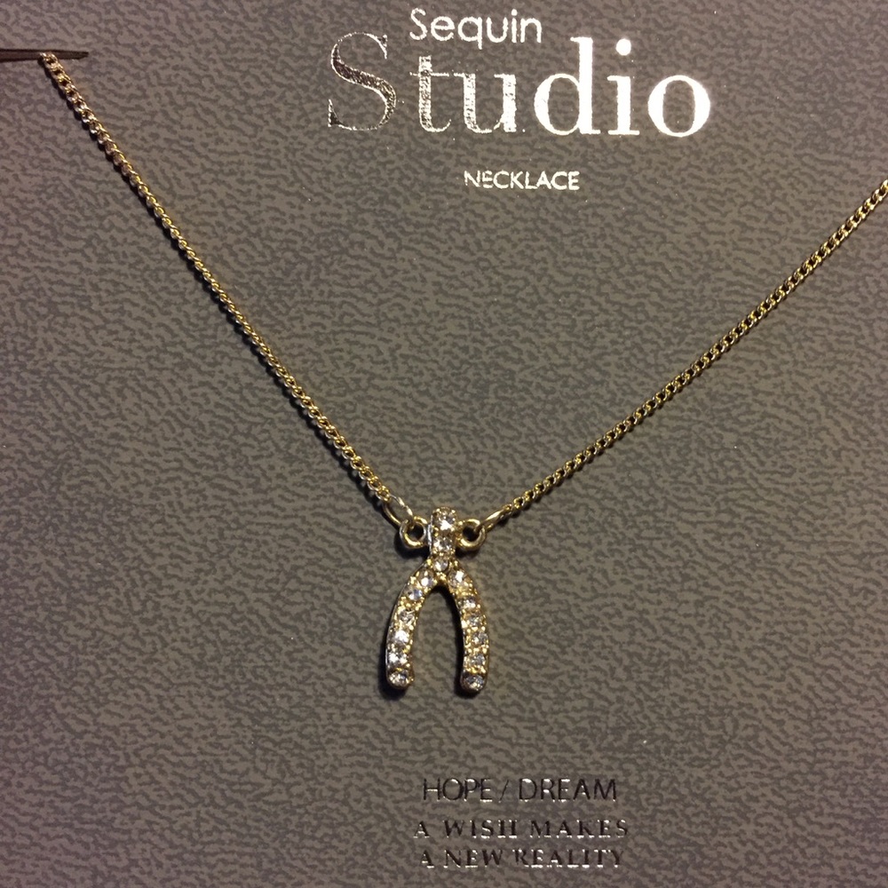 Sequin Studio wishbone necklace